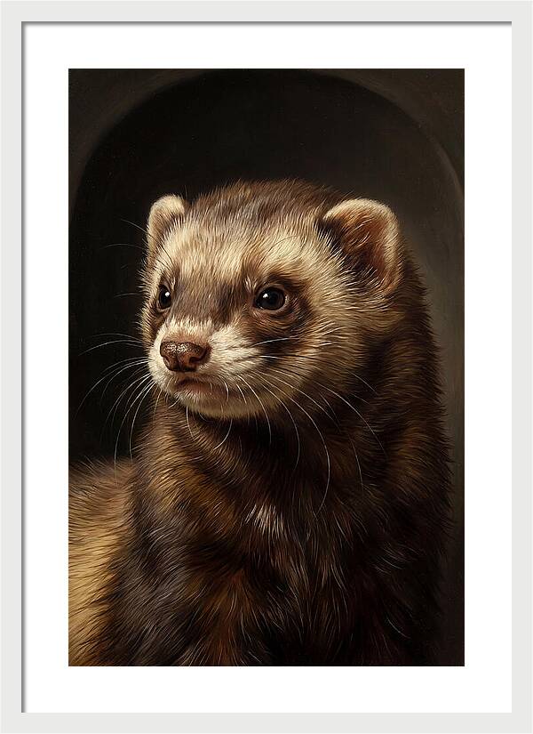 Ferret Portrait In Realism