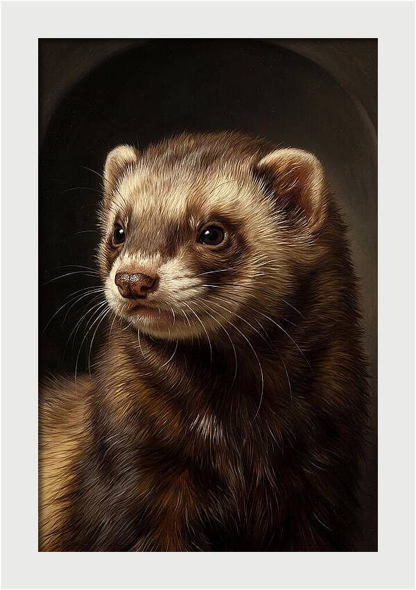 Ferret Portrait In Realism