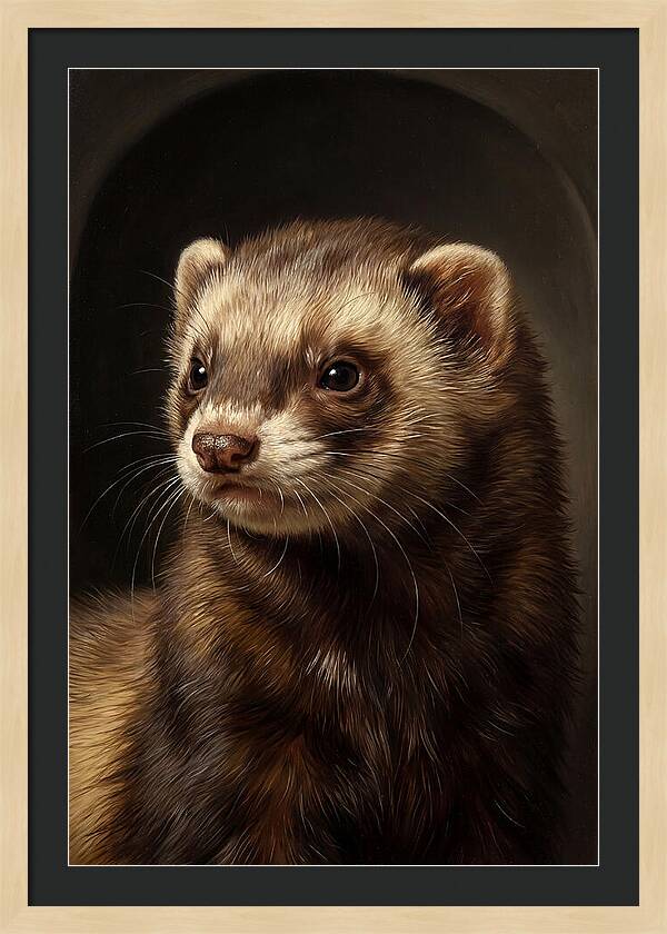 Ferret Portrait In Realism
