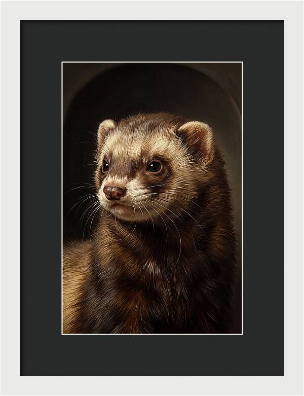 Ferret Portrait In Realism