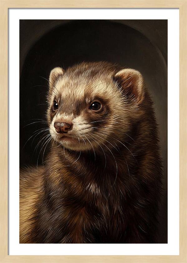 Ferret Portrait In Realism