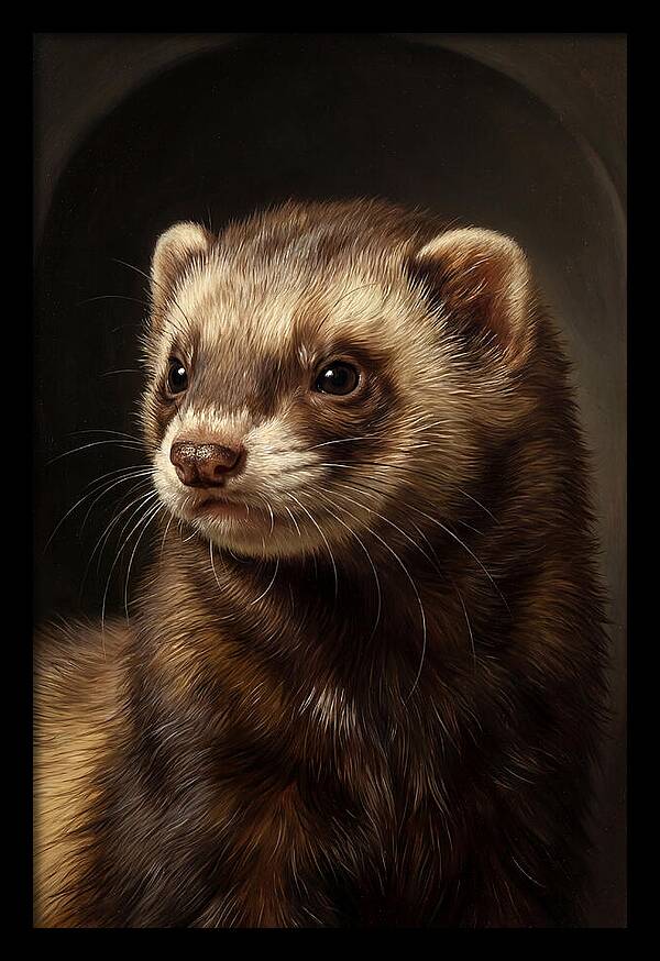 Ferret Portrait In Realism