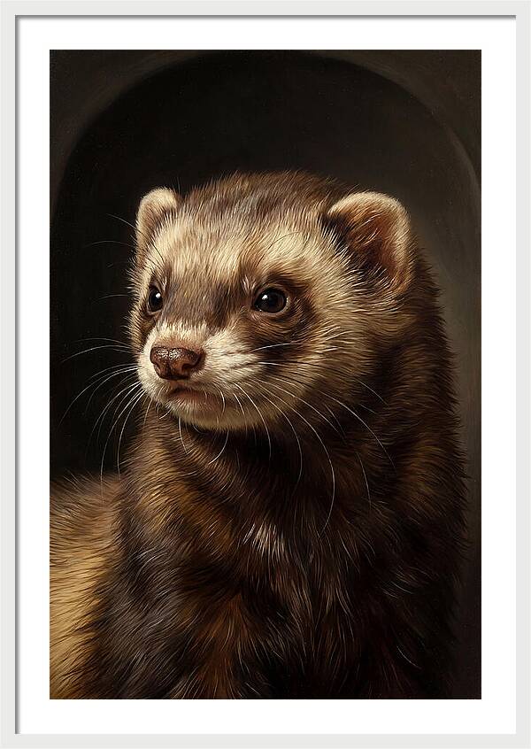 Ferret Portrait In Realism
