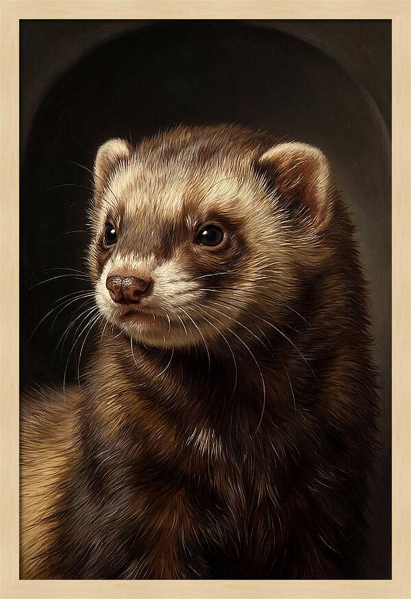 Ferret Portrait In Realism