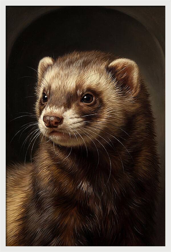 Ferret Portrait In Realism