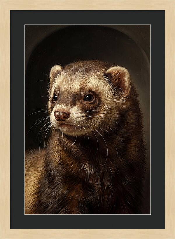 Ferret Portrait In Realism