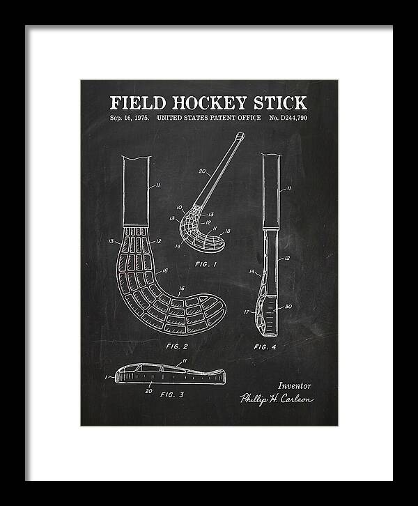 Field Hockey Stick Chalkboard Patent Usd244790s