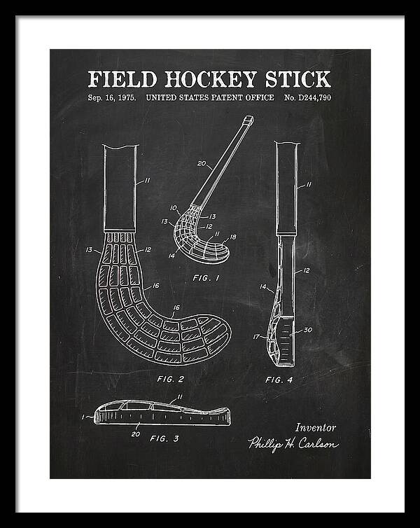 Field Hockey Stick Chalkboard Patent Usd244790s