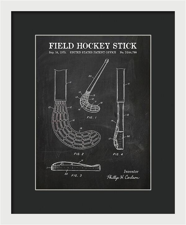 Field Hockey Stick Chalkboard Patent Usd244790s