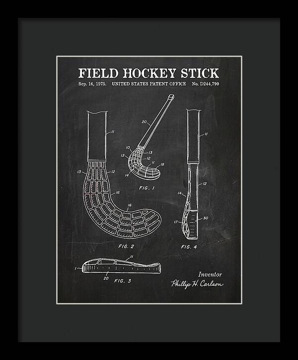 Field Hockey Stick Chalkboard Patent Usd244790s