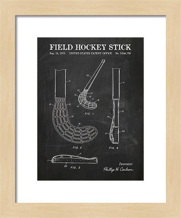 Field Hockey Stick Chalkboard Patent Usd244790s