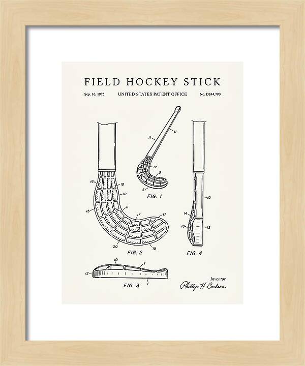 Field Hockey Stick Minimalist Patent Usd244790s