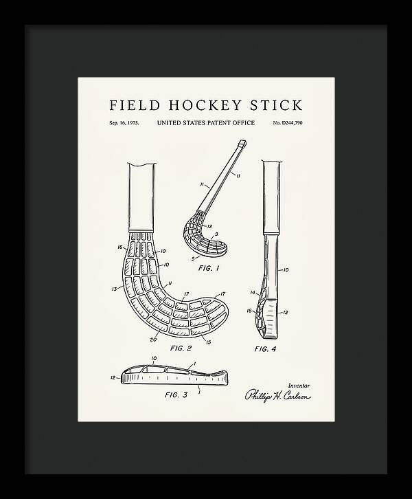 Field Hockey Stick Minimalist Patent Usd244790s