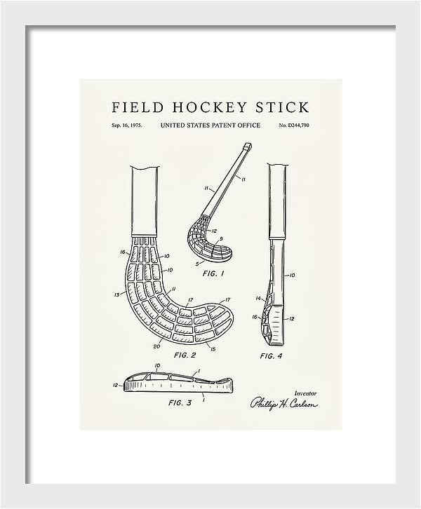 Field Hockey Stick Minimalist Patent Usd244790s