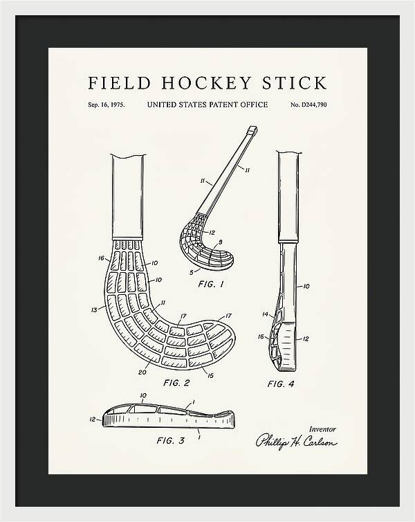 Field Hockey Stick Minimalist Patent Usd244790s