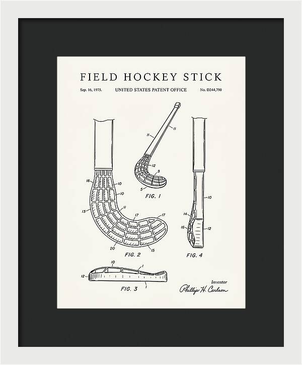 Field Hockey Stick Minimalist Patent Usd244790s