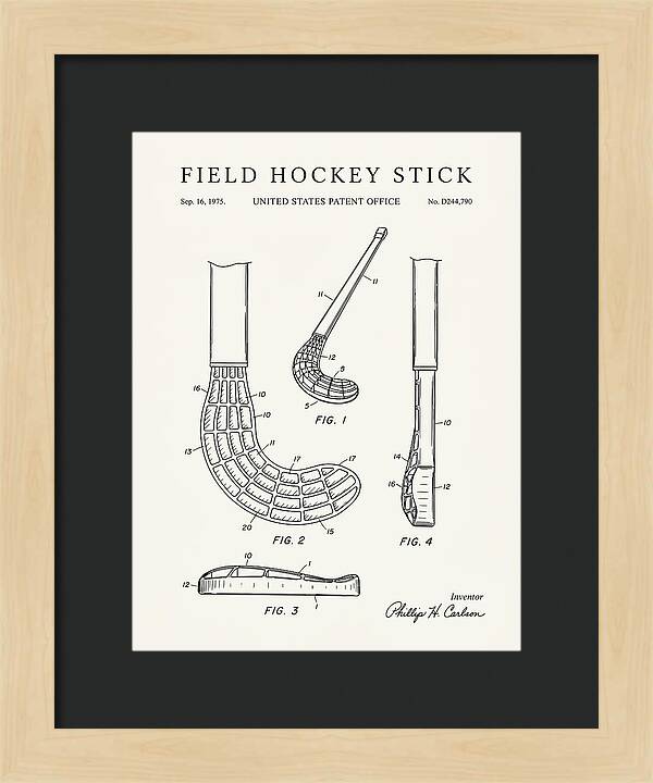 Field Hockey Stick Minimalist Patent Usd244790s