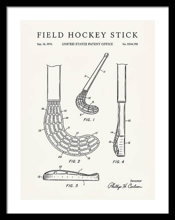 Field Hockey Stick Minimalist Patent Usd244790s
