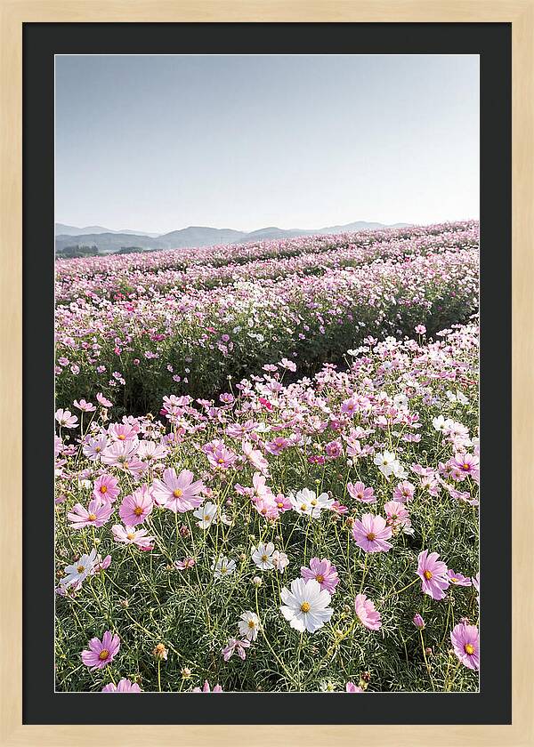 Field Of Cosmos Flowers