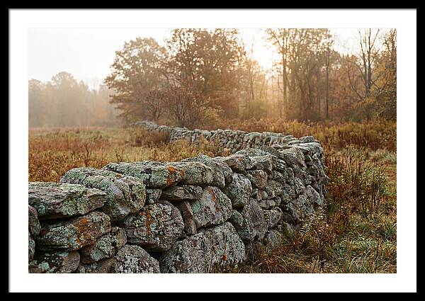 Fieldstone Wall Embraced By Autumn