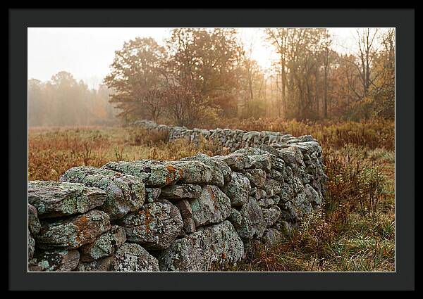 Fieldstone Wall Embraced By Autumn