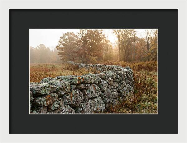 Fieldstone Wall Embraced By Autumn