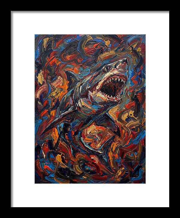 Fierce Shark In Vibrant Chaos