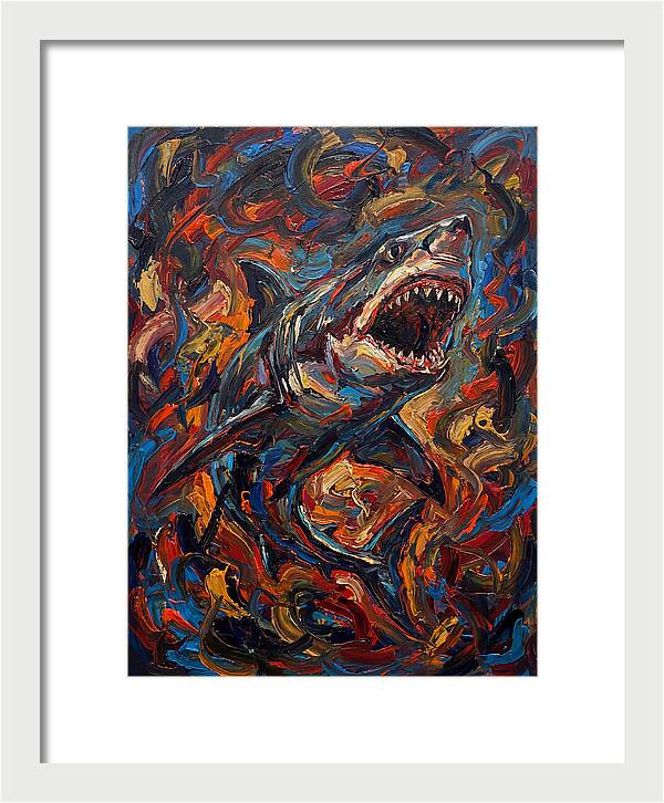 Fierce Shark In Vibrant Chaos