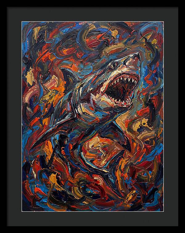Fierce Shark In Vibrant Chaos
