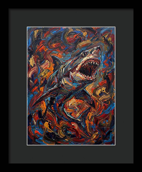 Fierce Shark In Vibrant Chaos