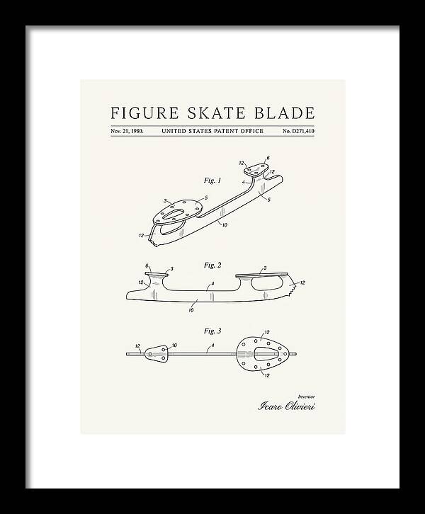 Figure Skate Blade Minimalist Patent Usd271410s