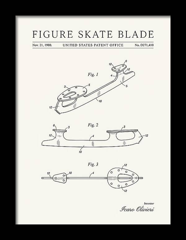 Figure Skate Blade Minimalist Patent Usd271410s