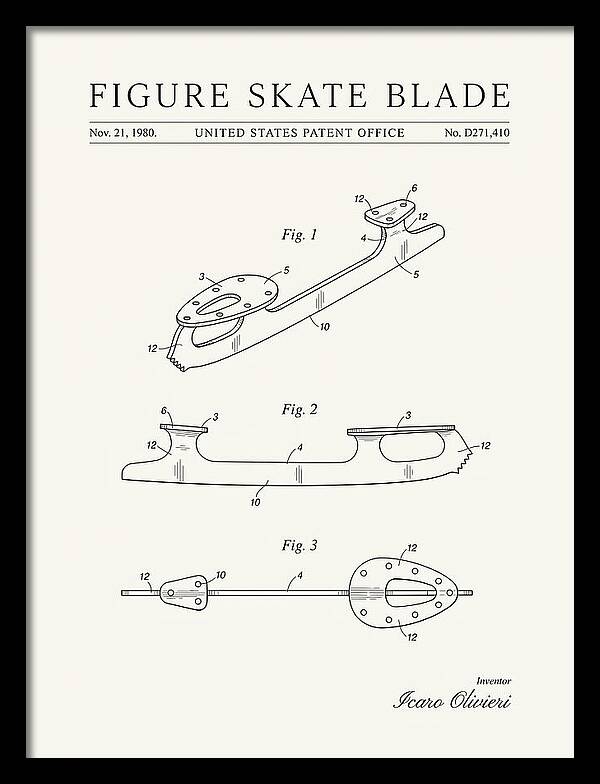 Figure Skate Blade Minimalist Patent Usd271410s