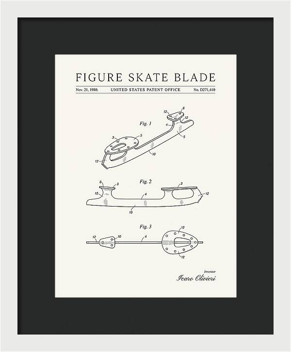 Figure Skate Blade Minimalist Patent Usd271410s
