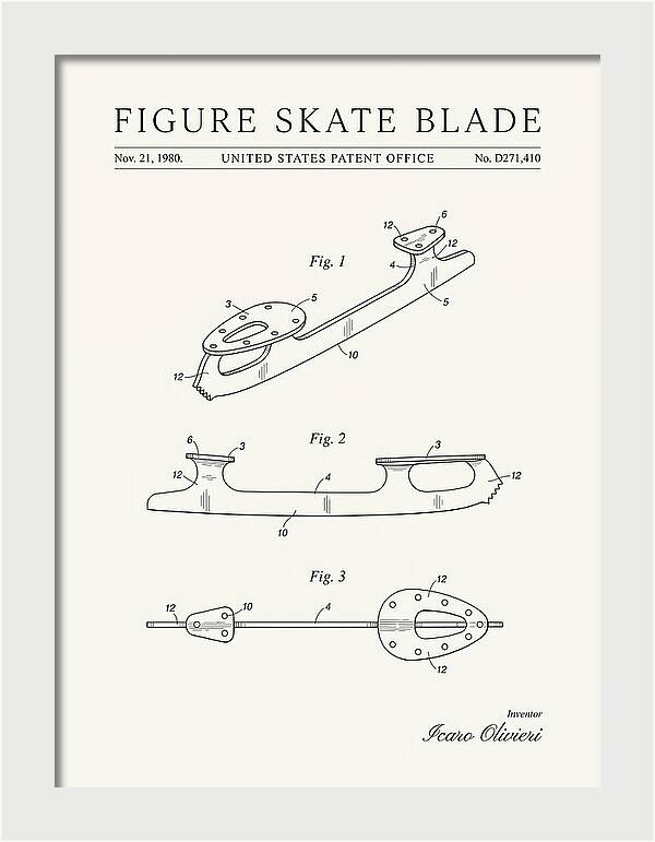 Figure Skate Blade Minimalist Patent Usd271410s