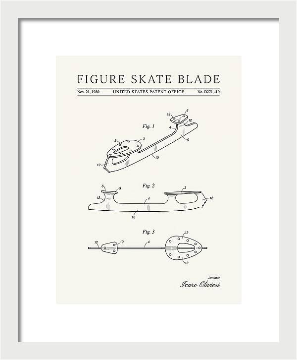 Figure Skate Blade Minimalist Patent Usd271410s