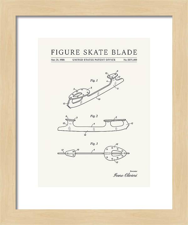 Figure Skate Blade Minimalist Patent Usd271410s