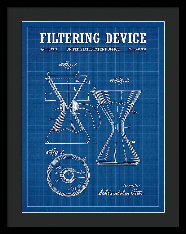 Filtering Device Chemex Coffeemaker Blueprint Patent Us2241368a