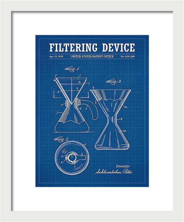 Filtering Device Chemex Coffeemaker Blueprint Patent Us2241368a