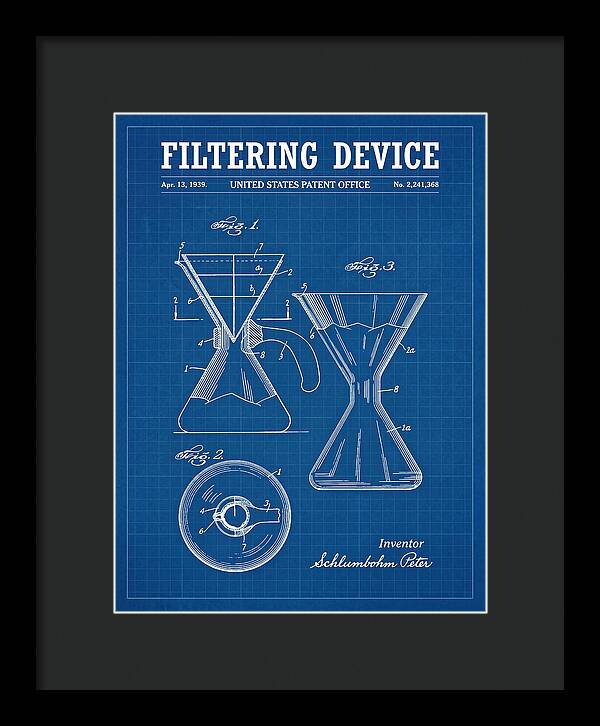 Filtering Device Chemex Coffeemaker Blueprint Patent Us2241368a