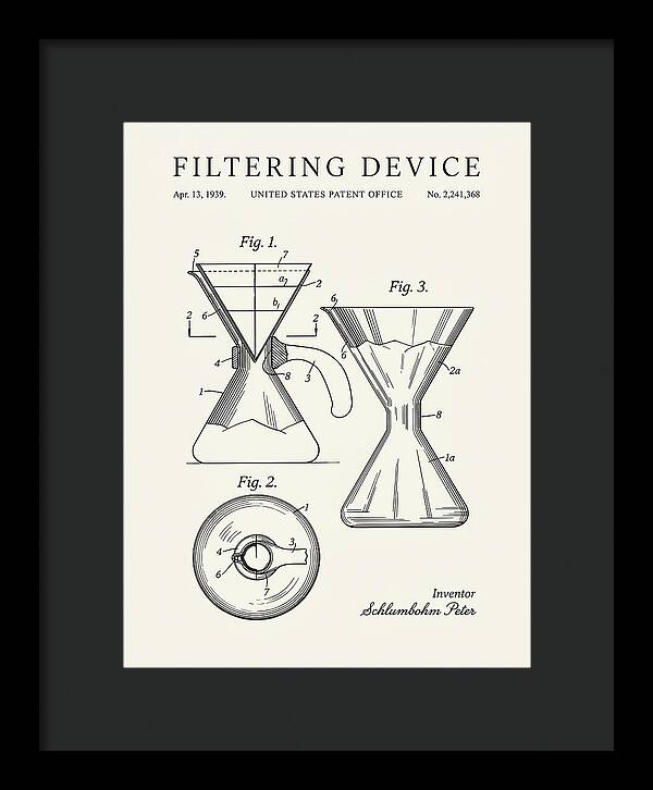 Filtering Device Chemex Coffeemaker Minimalist Patent Us2241368a