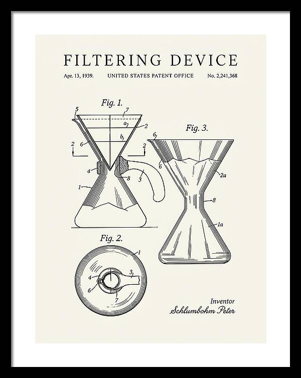 Filtering Device Chemex Coffeemaker Minimalist Patent Us2241368a