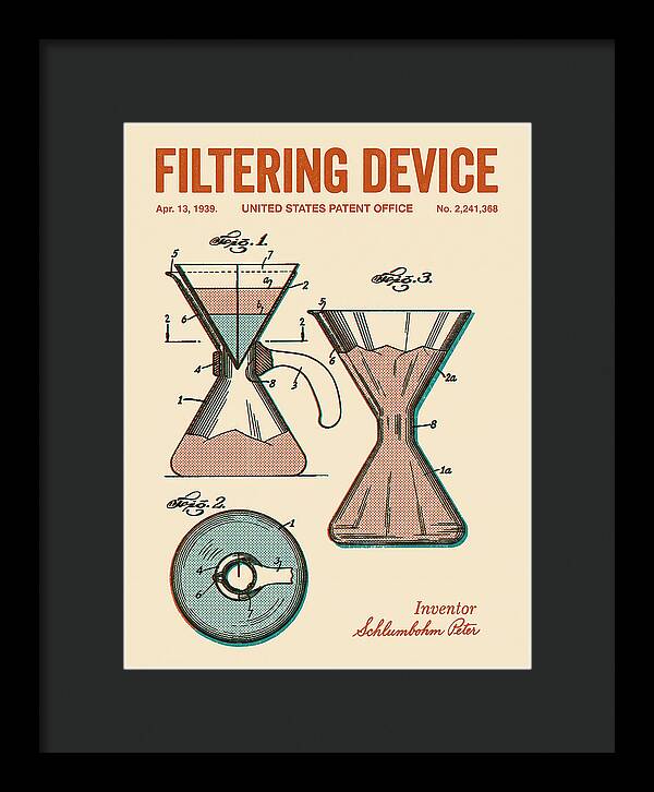 Filtering Device Chemex Coffeemaker Retro Patent Us2241368a
