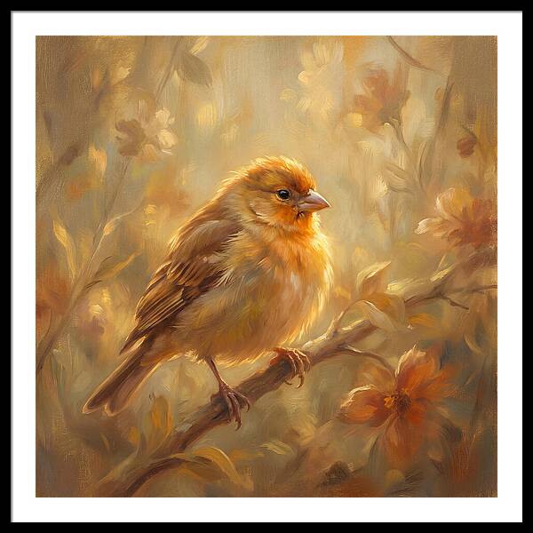 Finch Among Blossoms