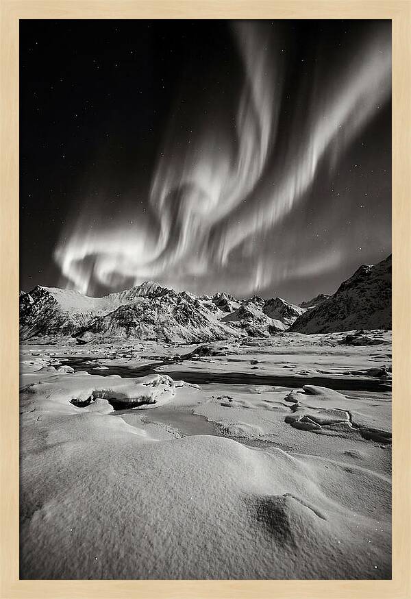 Finnish Aurora Over Snowy Landscape