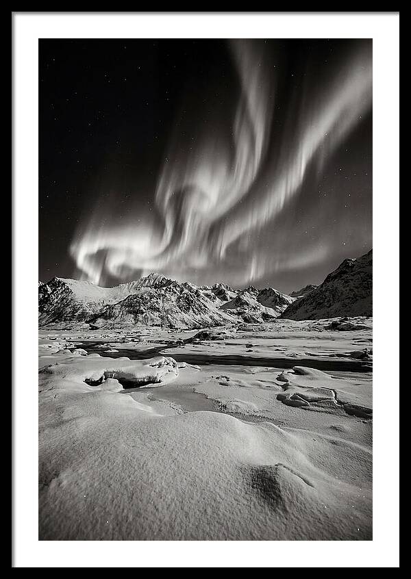 Finnish Aurora Over Snowy Landscape