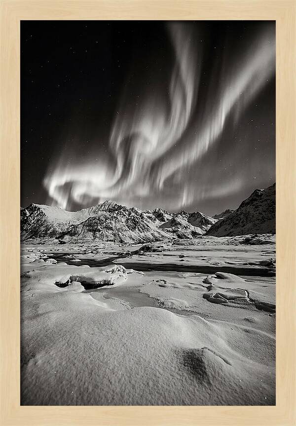 Finnish Aurora Over Snowy Landscape