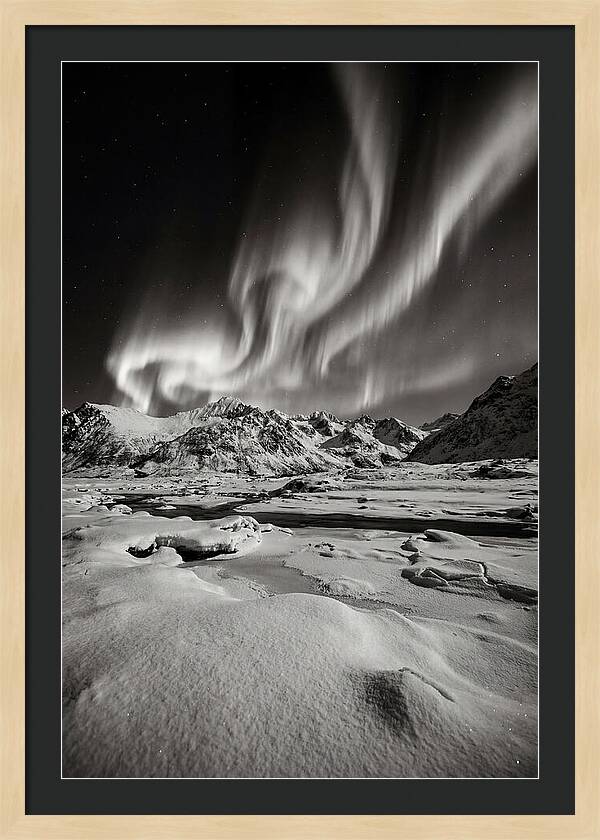 Finnish Aurora Over Snowy Landscape