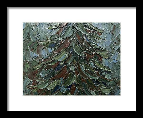 Fir Tree In Palette Knife Style