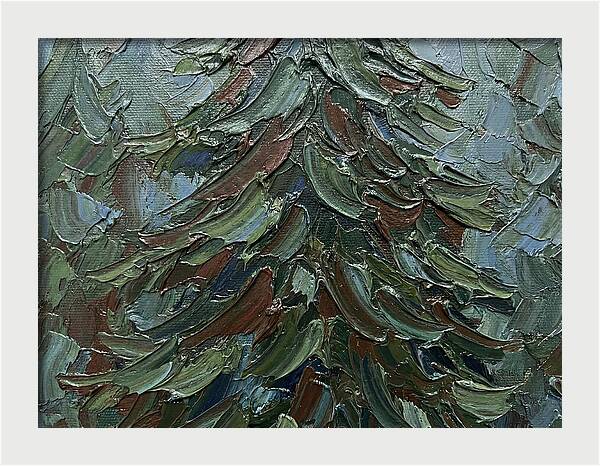 Fir Tree In Palette Knife Style